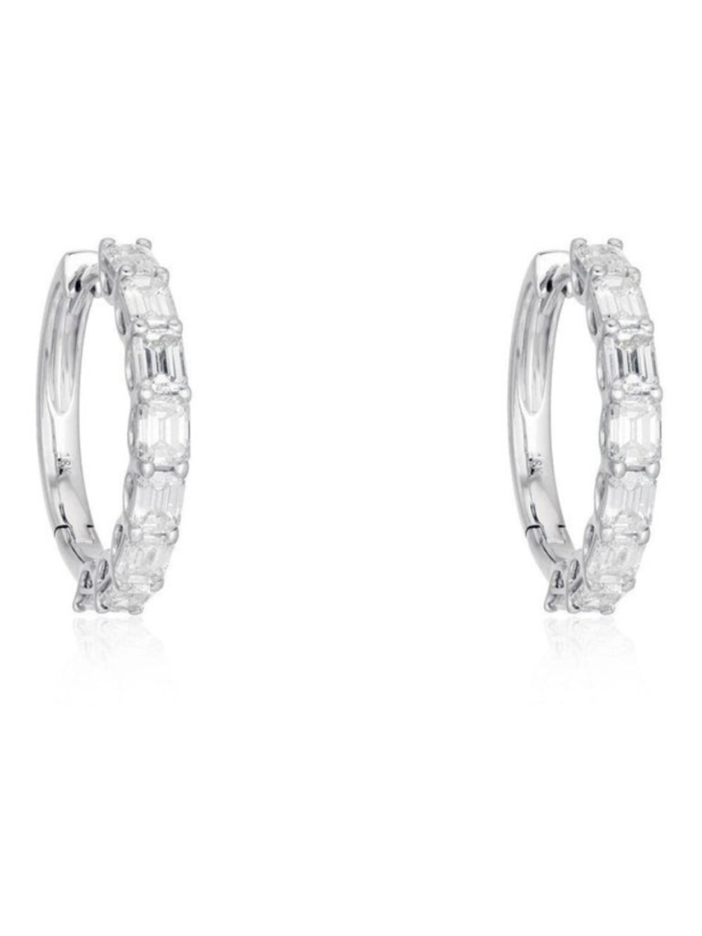 Radiance Circle 18K White Gold Diamond Hoops Earrings
